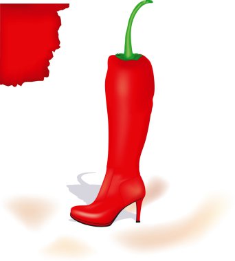 Creative red shoes & pepper clipart