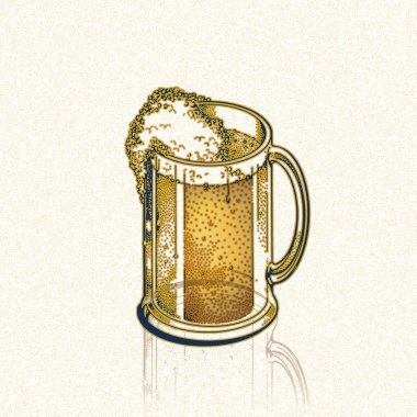 illüstrasyon klasik, altın tutamacı bira