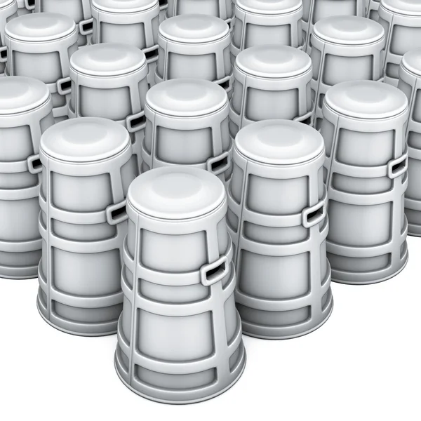 stock image Illustration 3d, gray recycle bins