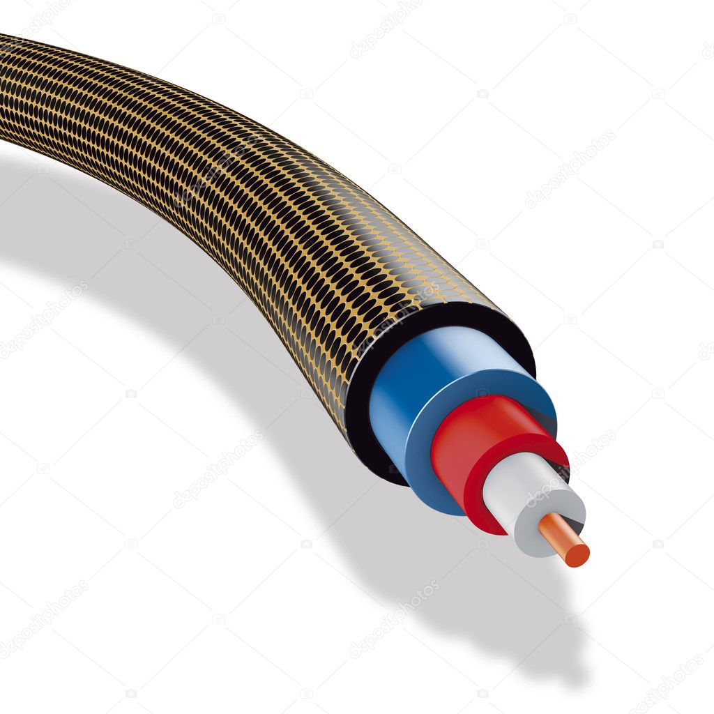 3D illustration reticule black cable
