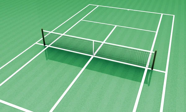3D render, Tenis yeşil kamp yakın çekim