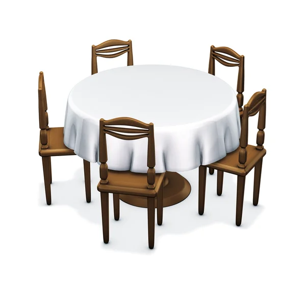 Table Cercle Salle Manger Simple Rendu Photo De Stock