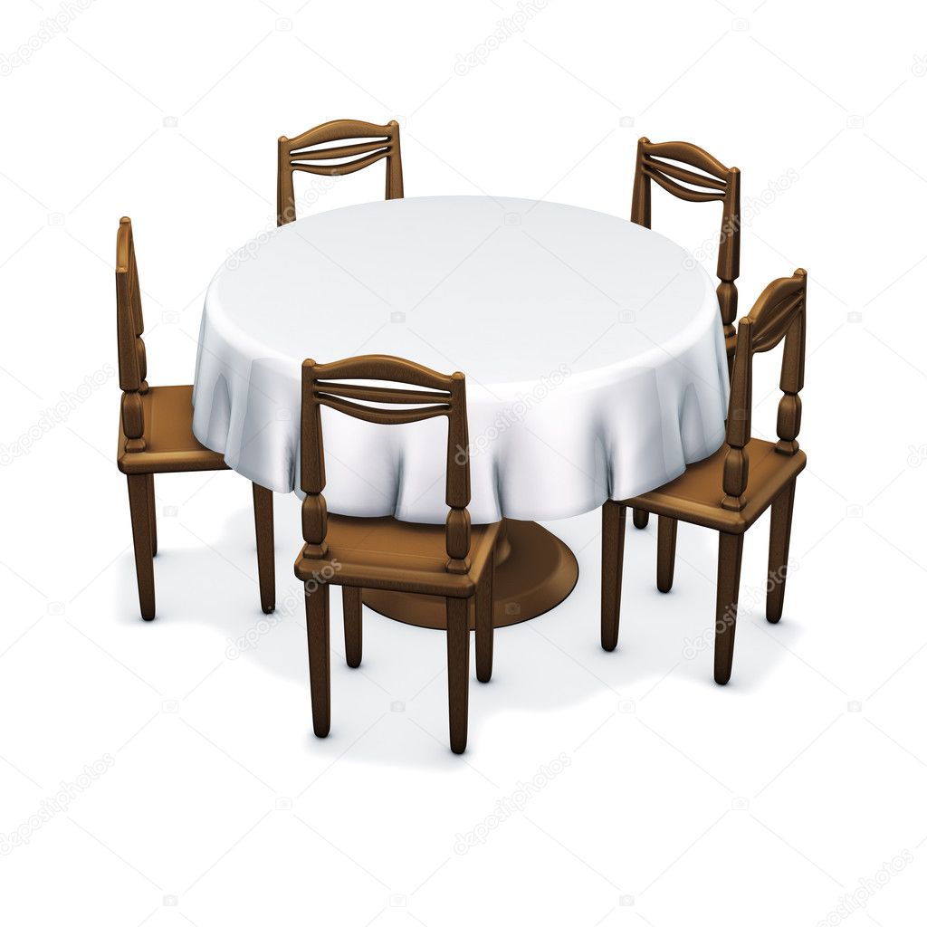 3D rendering simple dining circle table