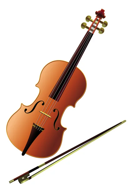 白い背景のバイオリン — ストックベクタ