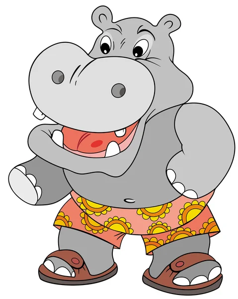 Hipopotam Plaży — Wektor stockowy