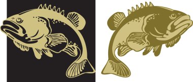 Vector illustration of a decorative fish clipart