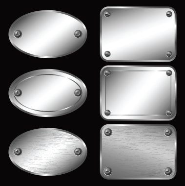 Silver Labels - Nameplates clipart