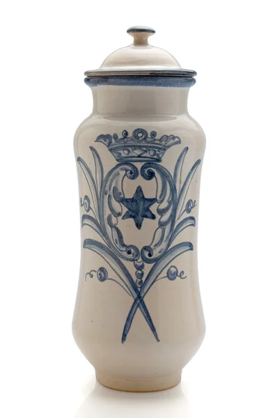Caixote Cerâmica Antiga Usado Farmácias Europeias Para Armazenar Produtos Químicos — Fotografia de Stock
