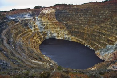 Pyrite mine open pit corta Atalaya in Rio Tinto, Spain clipart