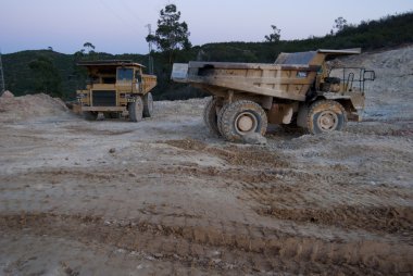 Mining truck after a day's work clipart