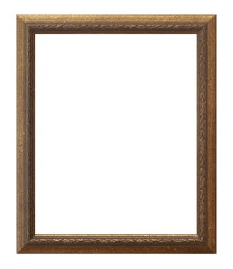 Wooden photo frame (with clipping path) clipart