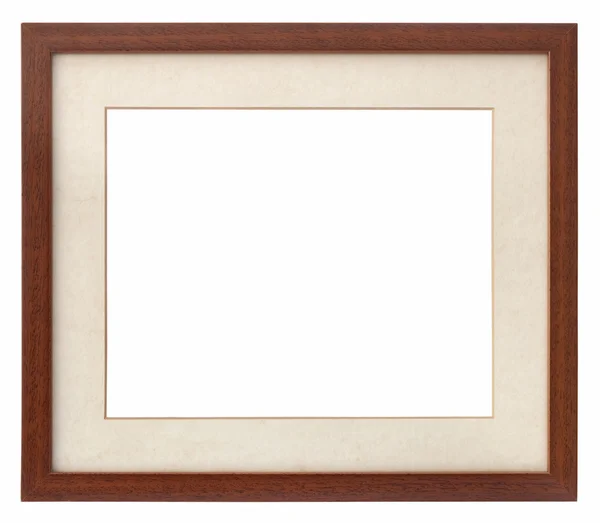 Wooden photo frame (with clipping path) — Stock Photo, Image