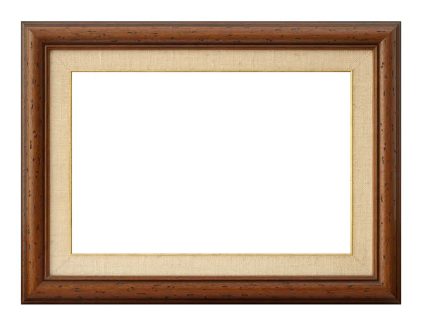 Wooden photo frame (with clipping path) — Stock Photo, Image