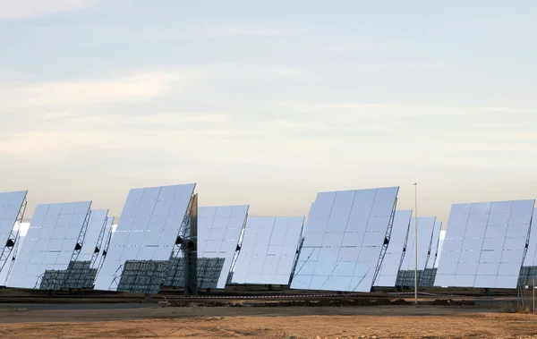 Solar Panels Producing Energy Sun Reflections — Stock Photo, Image