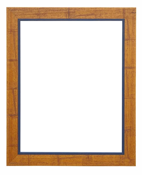 Wooden photo frame orange and blue — Stock Photo, Image