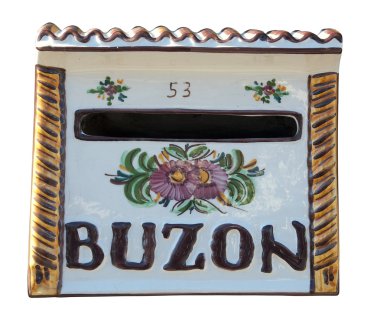 İspanyol posta kutusu el (izole kırpma yoluyla seramik boyalı)