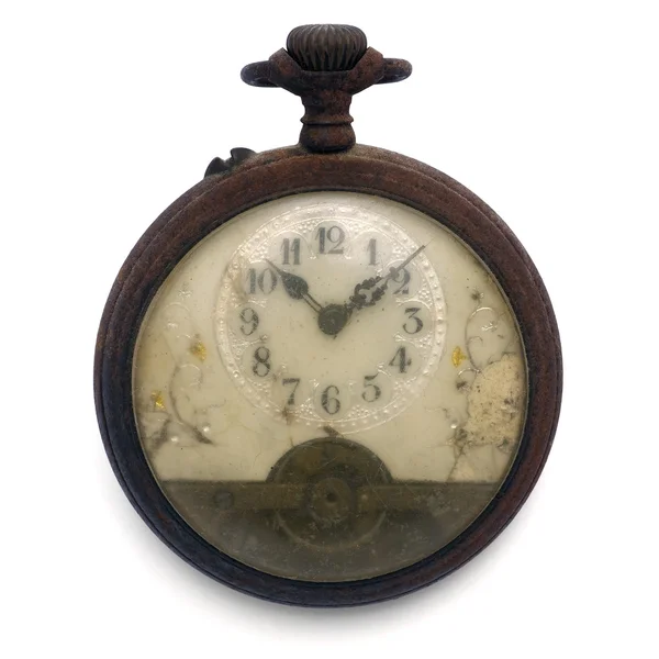 Old Pocket Watch Time Isolated Clipping Path — Stock Photo, Image