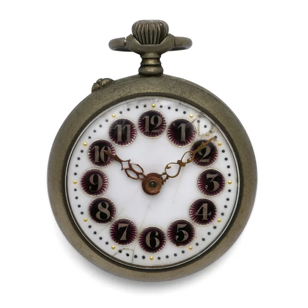 Reloj de bolsillo (aislado con la ruta de recorte ) — Foto de Stock