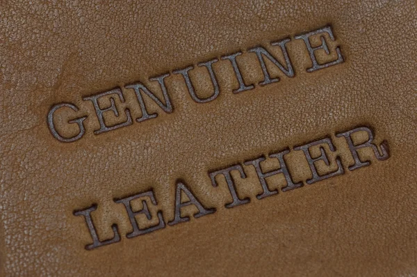 Genuine leather printed text