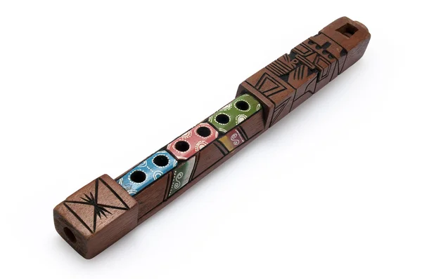 South American Flute Used Natives Making Music Isolated Clipping Path — Stock Photo, Image