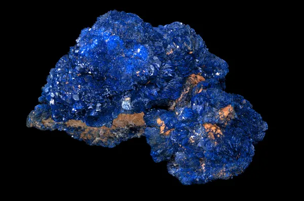 Azurit Měkký Temně Modré Měděné Minerální Produkované Zvětráváním Měděné Rudy — Stock fotografie