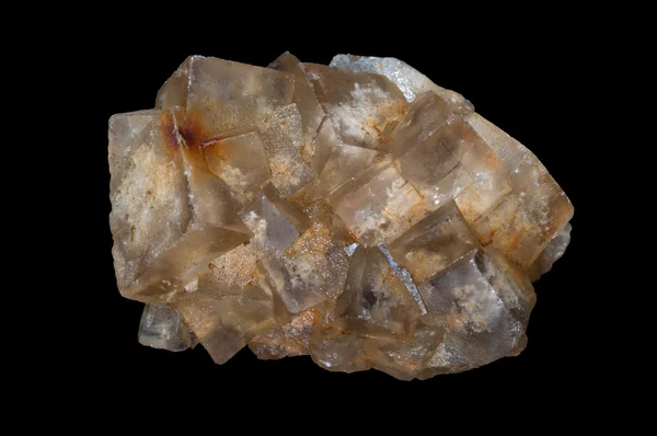 Fluoryt Jest Minerałem Halogenowe Składający Się Fluorku Wapnia Izometryczne Mineralnych — Zdjęcie stockowe