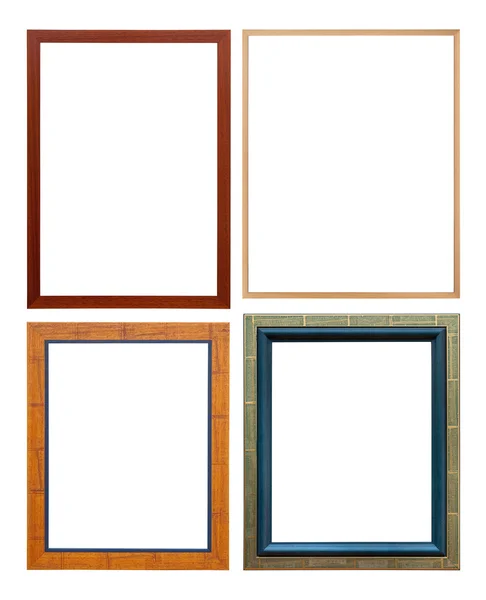 Set Wooden Colored Picture Frame Isolated Clipping Path — Stock Photo, Image