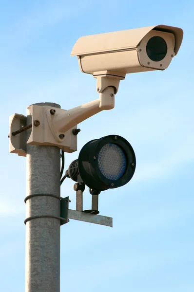 Videoövervakning Kamera Med Nattbelysning Stockbild