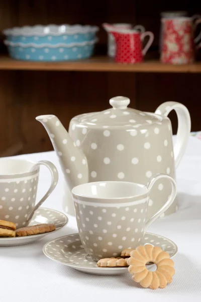 Grey tea set — Stock Photo, Image