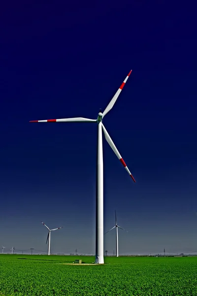 Windmühle Auf Dem Feld Stockbild