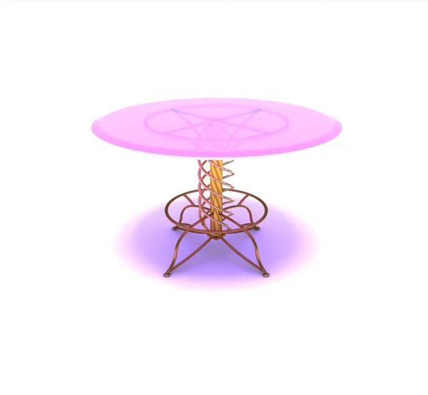 Táblázat, kávé, étkezési, beltéri, bútor, rózsaszín — Stock Fotó