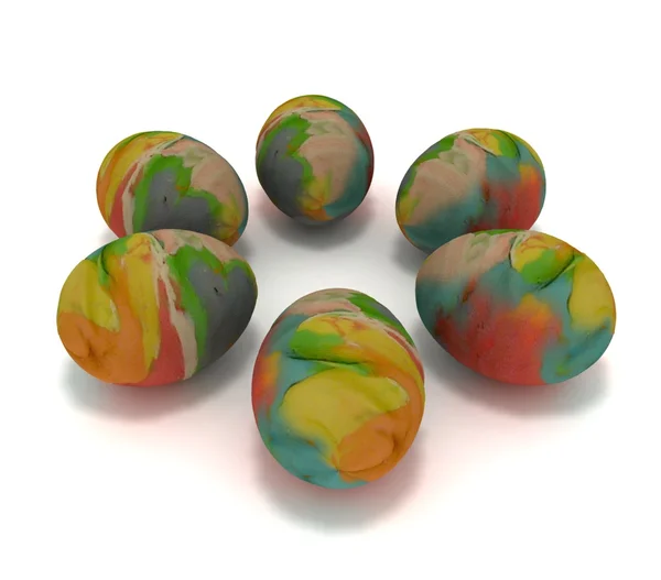 stock image Easter eggs out of plasticine