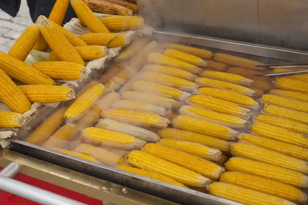 stock image Stock Photo: Corn prepared to be put on a barbecue in Istanbul, Turkey