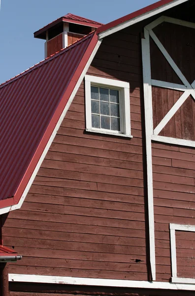 stock image Red barn on farm