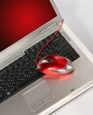 Laptop and mouse clipart