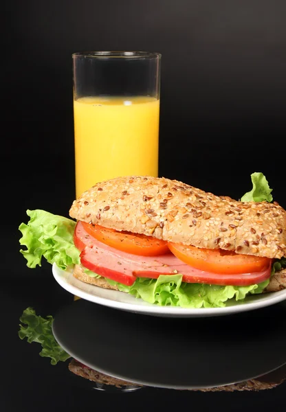 Sandwich Orange Juice — Stock Photo, Image