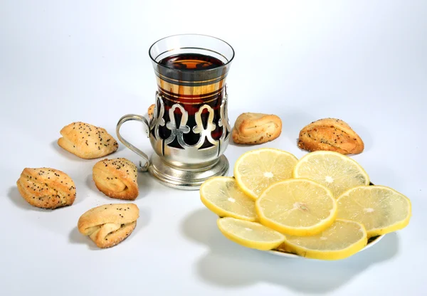 차와 레몬 — 스톡 사진