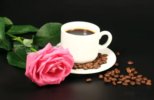 Café y rosa — Foto de Stock