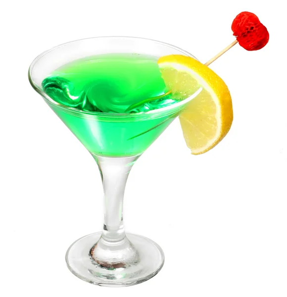 Cocktail verde su bianco — Foto Stock