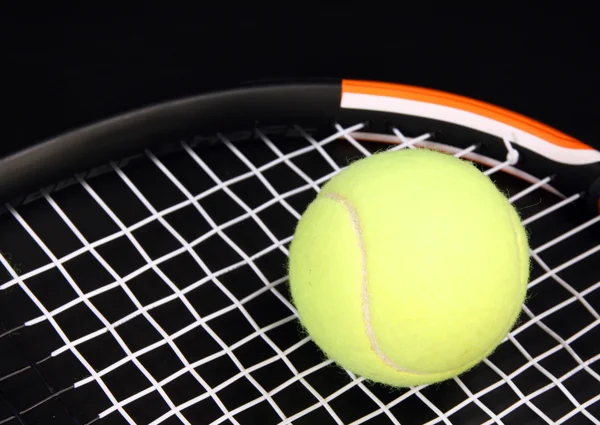 Tennis Racket Ball Black — Stock Photo, Image