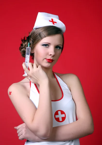 Sexiga sjuksköterskan — Stockfoto