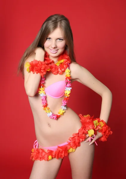 Aloha biquíni menina — Fotografia de Stock