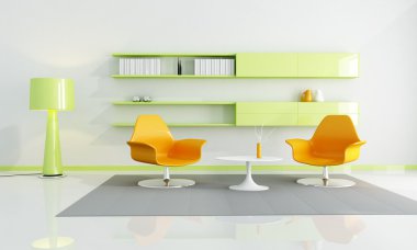 Bright colored interior clipart