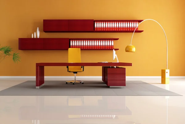 Zeitgenössische Büroräume Mit Holzmöbeln Rendering — Stockfoto