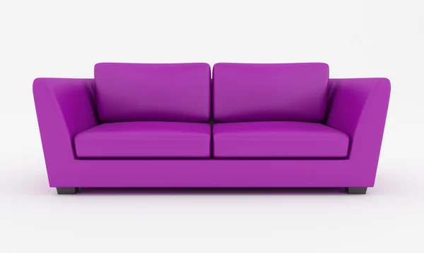 Фиолетовый Современный Диван Белом Рендеринг — стоковое фото
