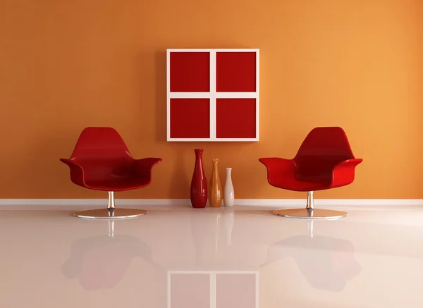 Interior vermelho e laranja — Fotografia de Stock