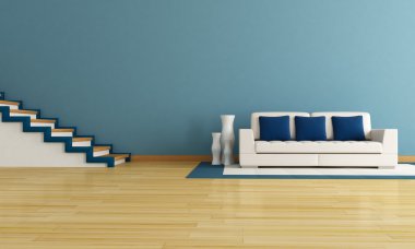 Blue living room clipart