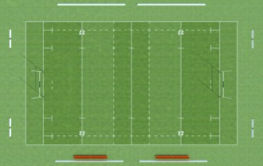 High definition of a rugby field - rendering clipart