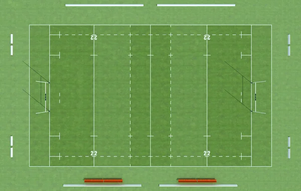Top view of a rugby field