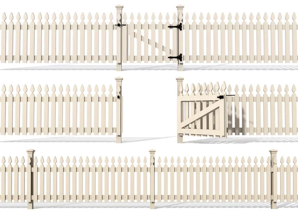 Set van houten hek — Stockfoto